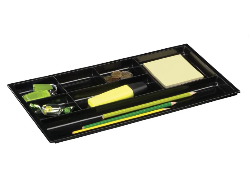 Imagine pentru Tava organizare sertar, 7 compartimente, 344 x 168 x 20 mm, Negru