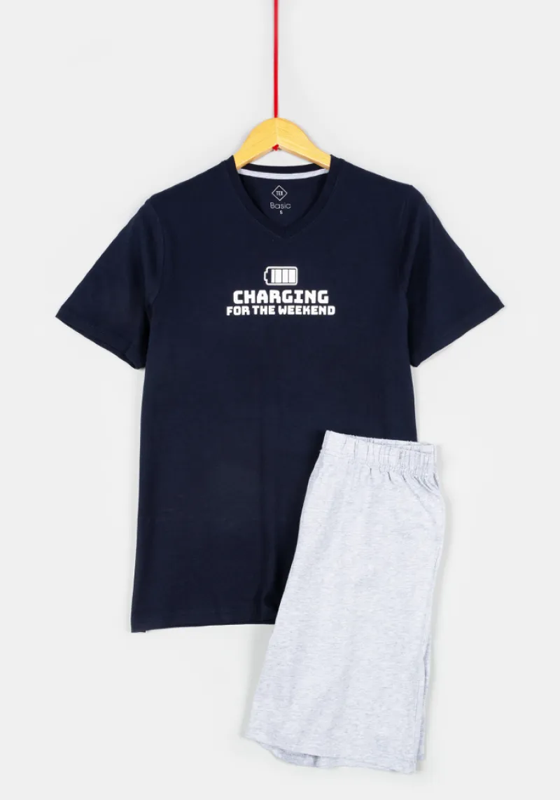 Imaginea numarul 2 reprezentatand Pijama TEX barbati, marimi S/XXXL, culoare bleumarin