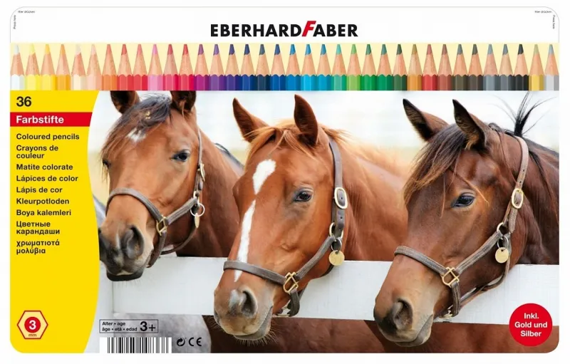 Imagine pentru Creioane Colorate 36 Culori Cutie Metal Eberhard Faber