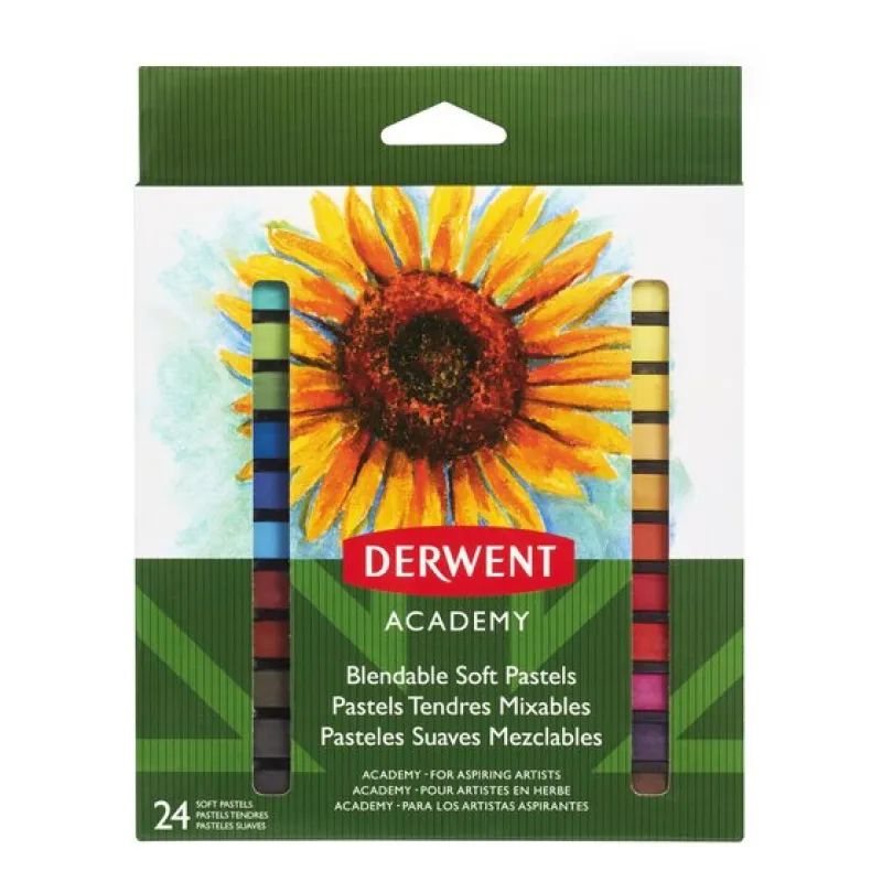 Imagine pentru Creioane Pastel Soft Derwent Academy, 24 Buc/Set, Diverse Culori