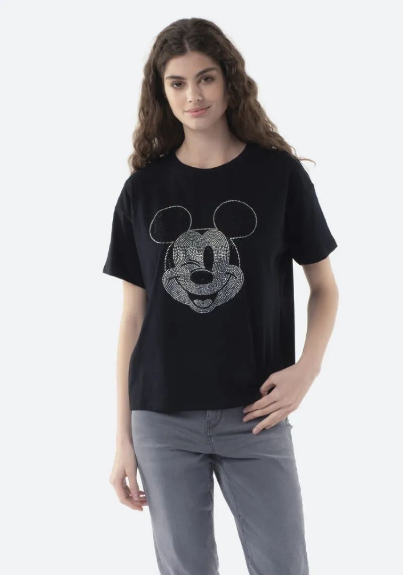 Imaginea numarul 3 reprezentatand Tricou Disney dama, marimi XS/XXXL, culoare negru