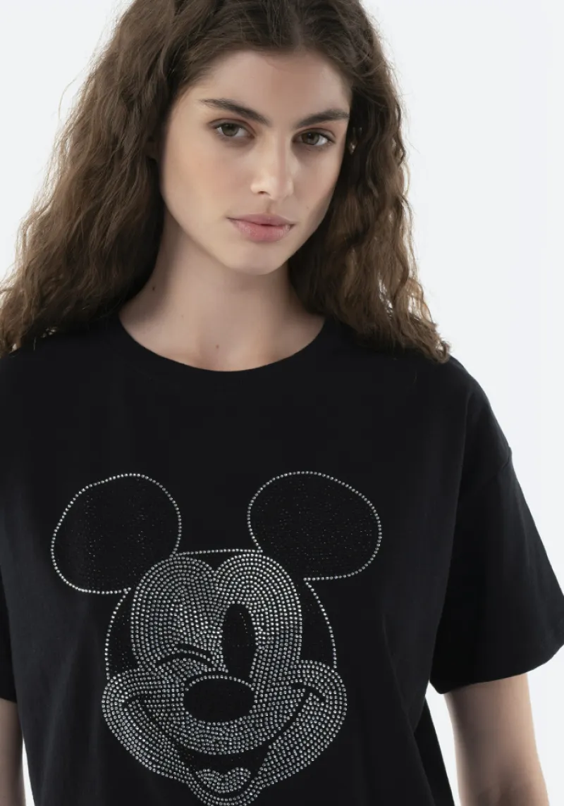 Imaginea numarul 5 reprezentatand Tricou Disney dama, marimi XS/XXXL, culoare negru
