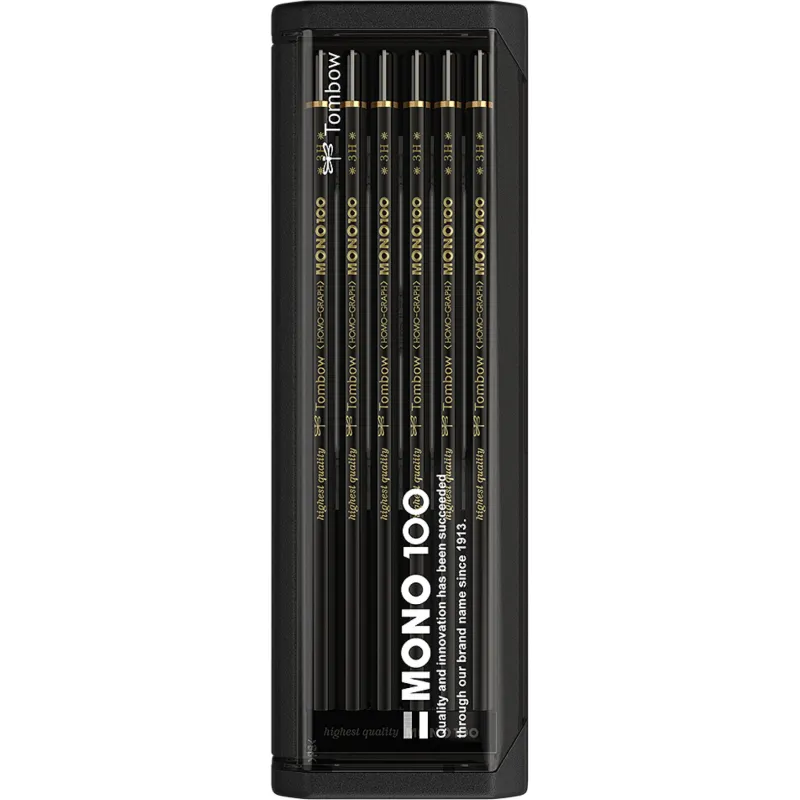 Imagine pentru Set 12 Creioane Grafit Tombow Mono 100 Black 3H