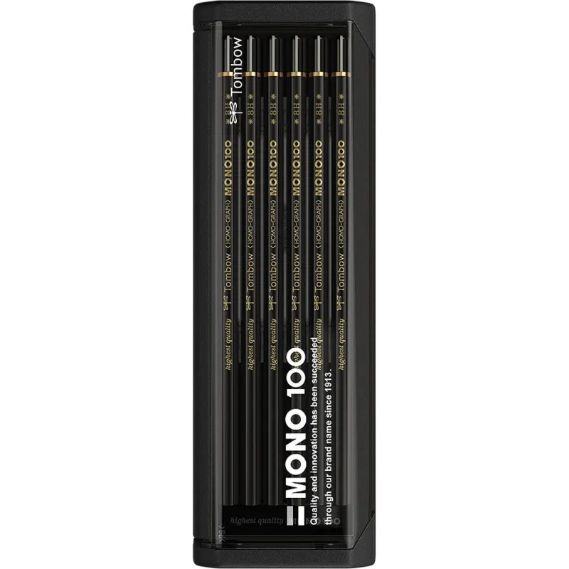 Imagine pentru Set 12 Creioane Grafit Tombow Mono 100 Black 8H