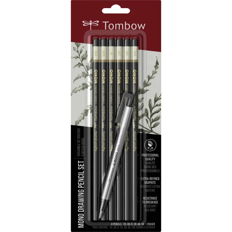 Imagine pentru Set 6 Creioane Grafit Tombow Mono Black Tarii Asortate