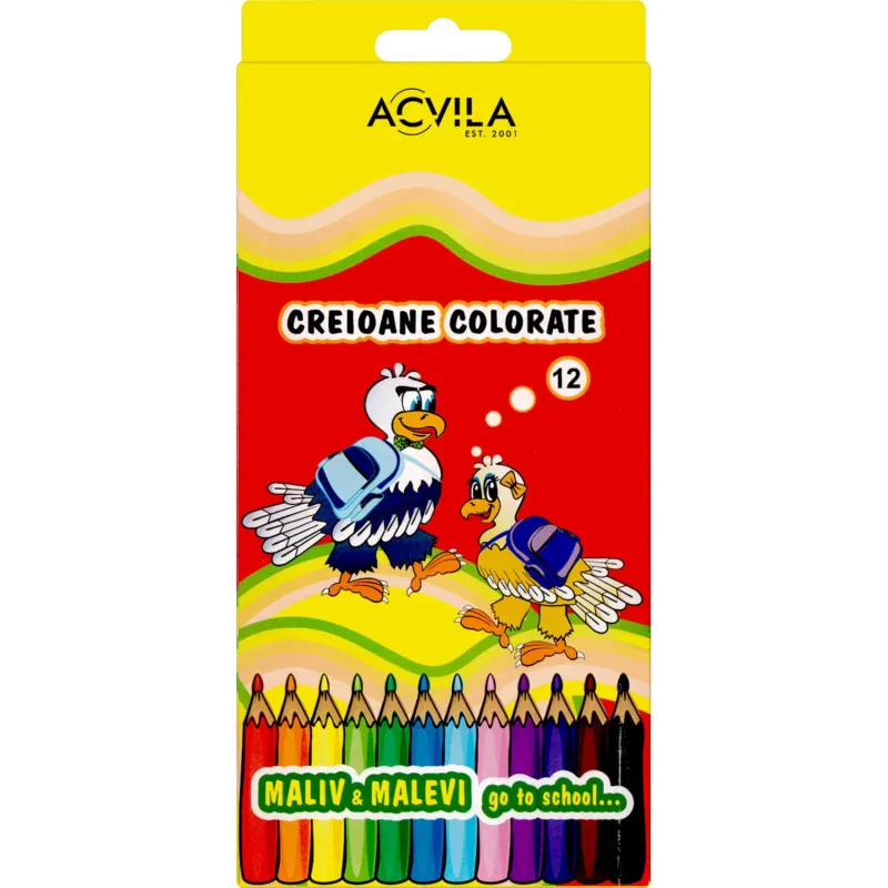 Imagine pentru Set 12 Creioane Colorate Acvila Maliv & Malevi Assorted Colors