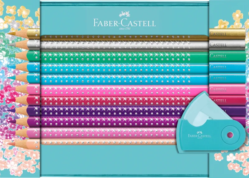 Imagine pentru Set Cadou 20 Creioane Colorate Sparkle + Asc. Sleeve Faber-Caste