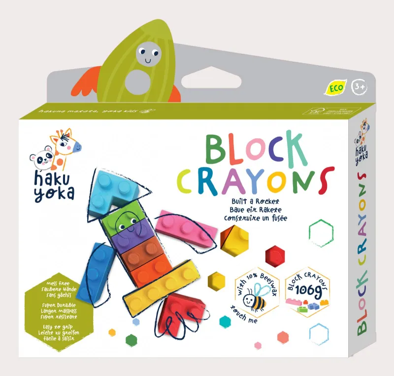 Imagine pentru Creioane Cerate Interconectabile Block Crayons - Racheta, Haku Yoka