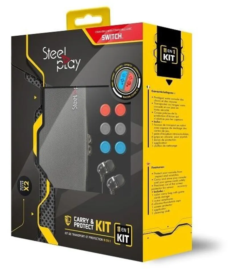 Imagine pentru Kit 11 in 1 Carry & Protect Steelplay pentru Nintendo Switch