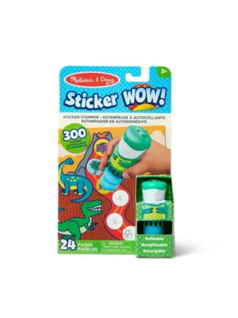 Imagine pentru Set creativ cu stickere si stampila Melissa&Doug, model dinozauri, Multicolor