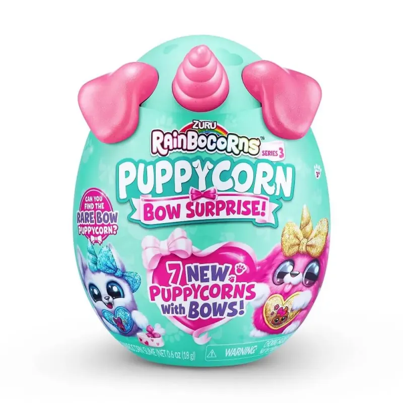 Imagine pentru Jucarie de plus surpriza Rainbocorns Puppycorn Bow Surprise Series 2, Multicolor