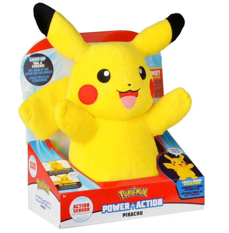 Imagine pentru Jucarie de plus cu lumini si sunete Pokemon Pikachu Power Action, Multicolor