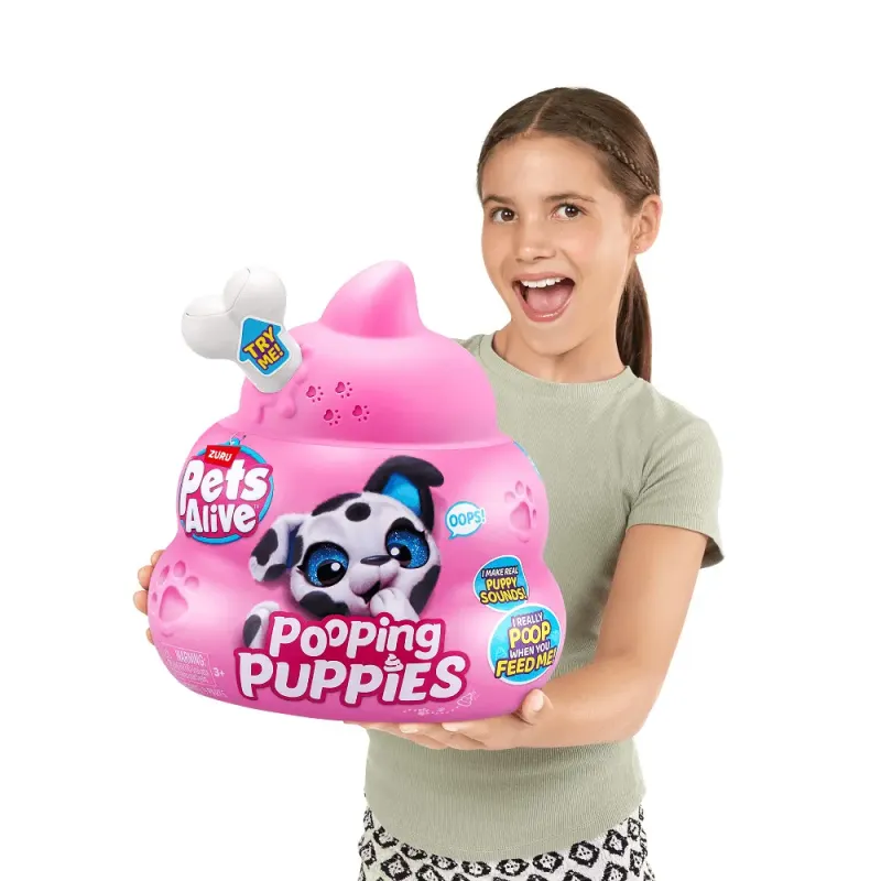 Imagine pentru Jucarie de plus surpriza interactiva catelus cu accesorii Pets Alive Pooping Puppies, 3 modele, Mult