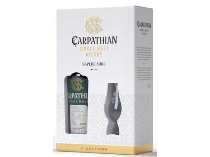 Imagine pentru Carpathian Feteasca Neagra 46% alc., + 2 Pahare, 0.7L