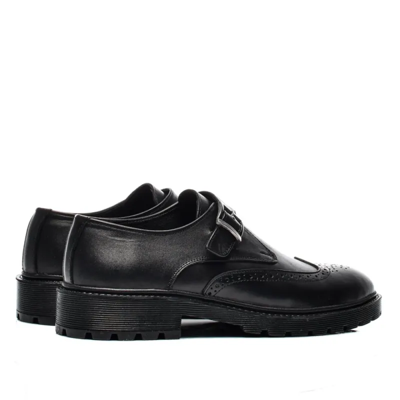 Imaginea numarul 4 reprezentatand Pantofi negri, piele naturală, BVECK-122, Ventidue