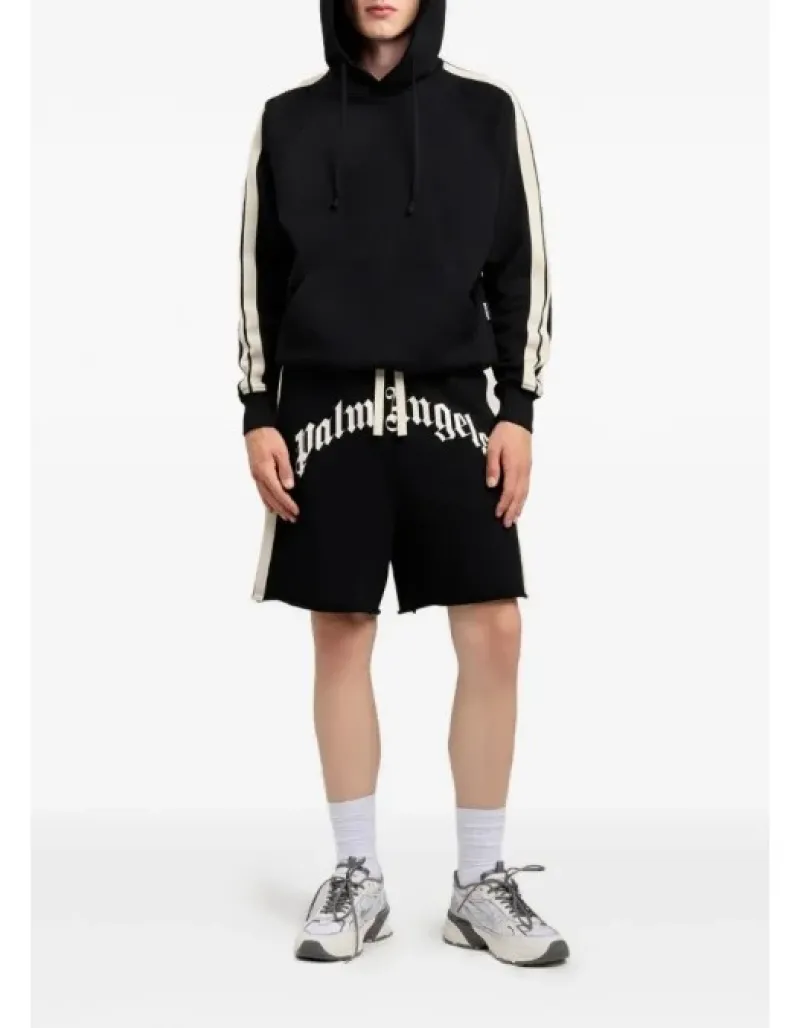 Imaginea numarul 4 reprezentatand Pantaloni scurți, curved logo track shorts, negrii, Palm Angels