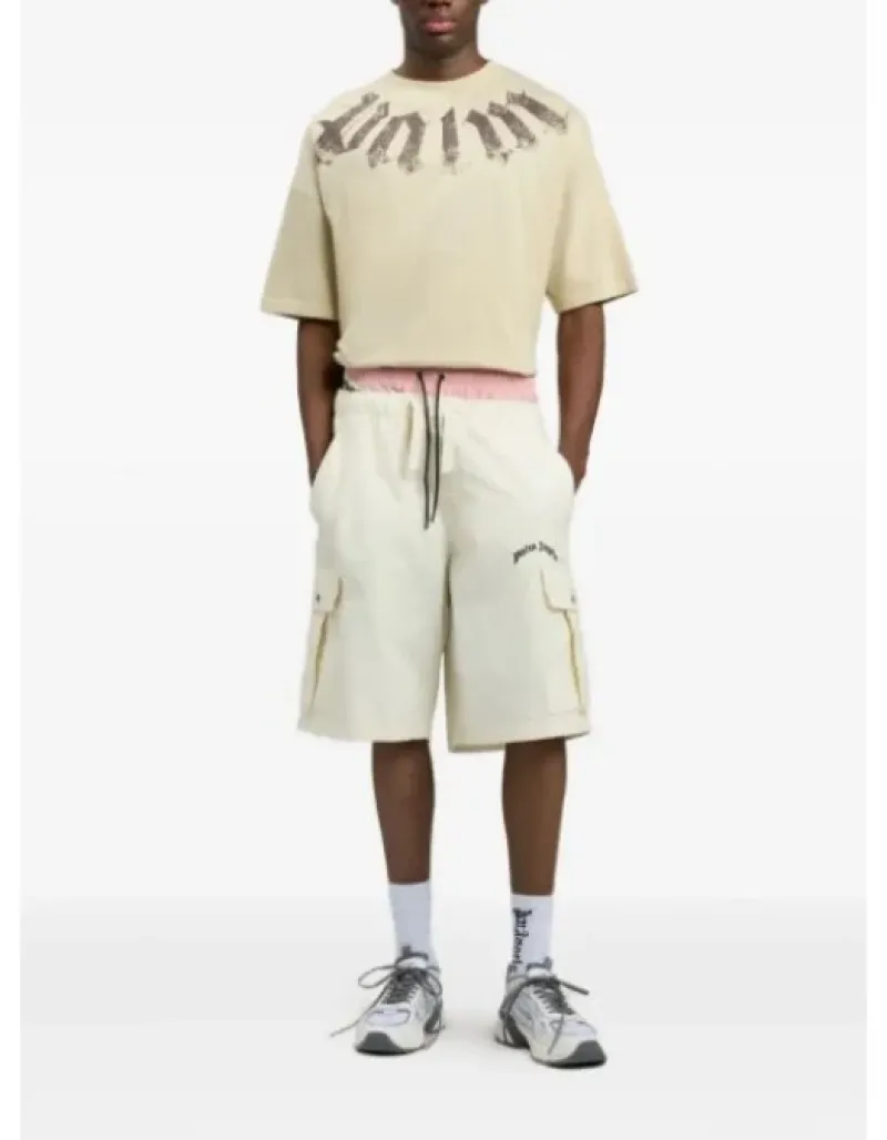 Imaginea numarul 2 reprezentatand Tricou cu logo oversized, culoare bej, Palm Angels