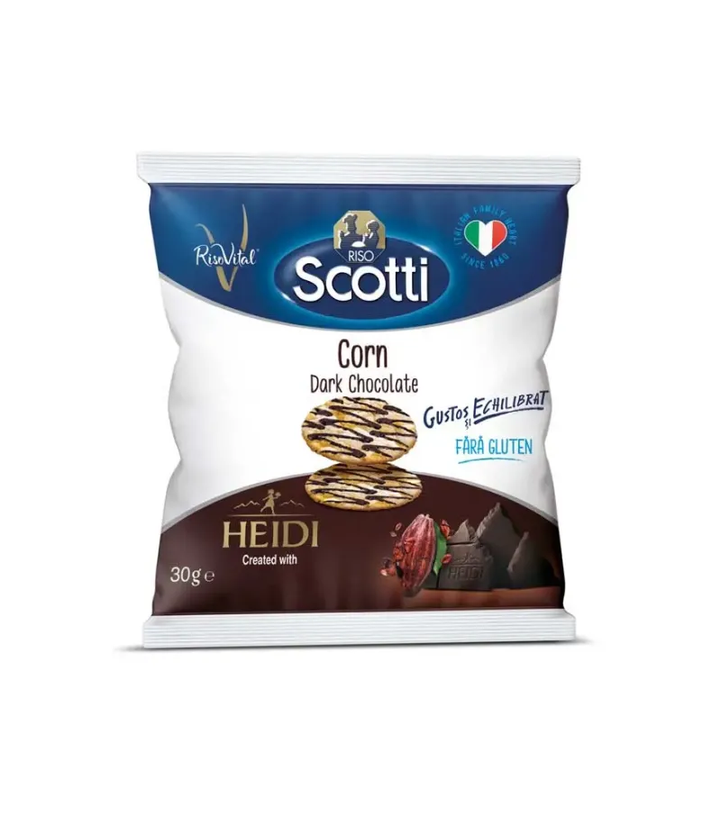 Imagine pentru Chips Orez Si Porumb Cu Ciocolata Neagra 30G Riso