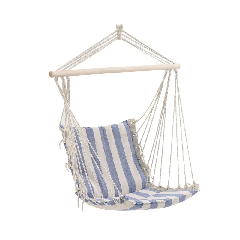Imagine pentru Hamac tip scaun, Alif, textil, 90 x 110 cm, alb/albastru