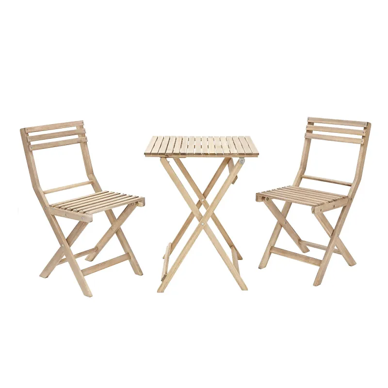 Imagine pentru Set mobilier gradina Naterial Solis II Origami, pentru 2 persoane, lemn, natur