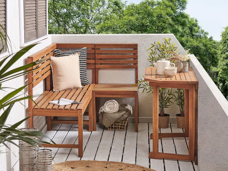 Imagine pentru Set dining pentru balcon cu 4 locuri TREIA Maro Lemn de acacia