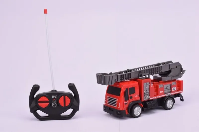 Imagine pentru Masina de pompieri cu scara si R/C, plastic, Multicolor