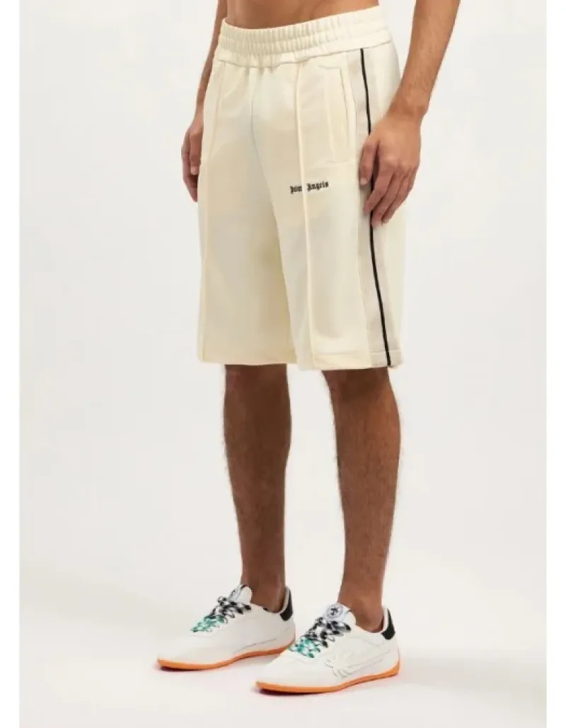 Imaginea numarul 4 reprezentatand Bermude, Classic Logo Track Shorts, culoare crem, Palm Angels