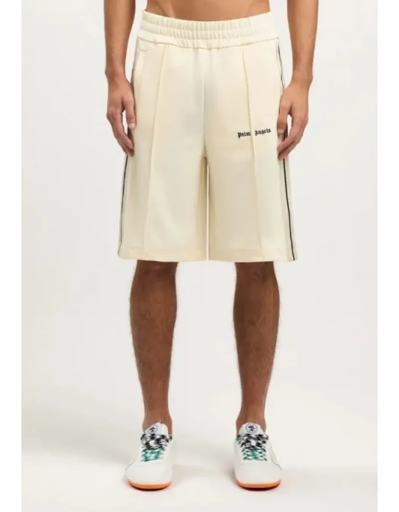Imaginea numarul 5 reprezentatand Bermude, Classic Logo Track Shorts, culoare crem, Palm Angels