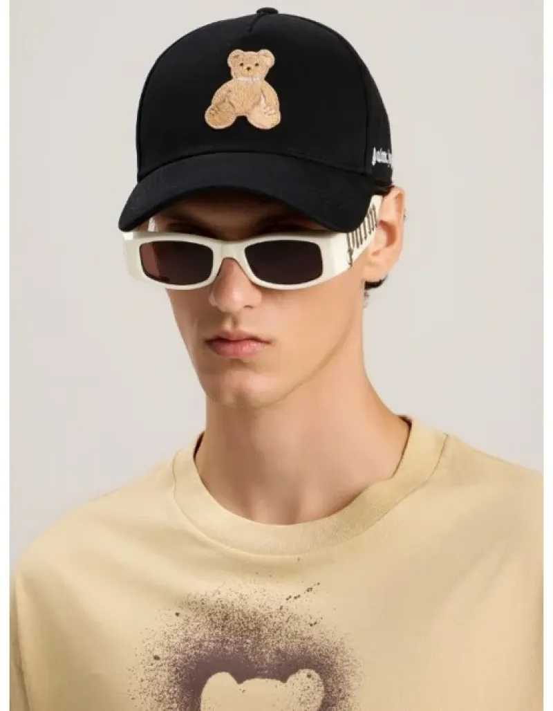 Imaginea numarul 3 reprezentatand Șapcă cu urs brodat, culoare negru, Palm Angels