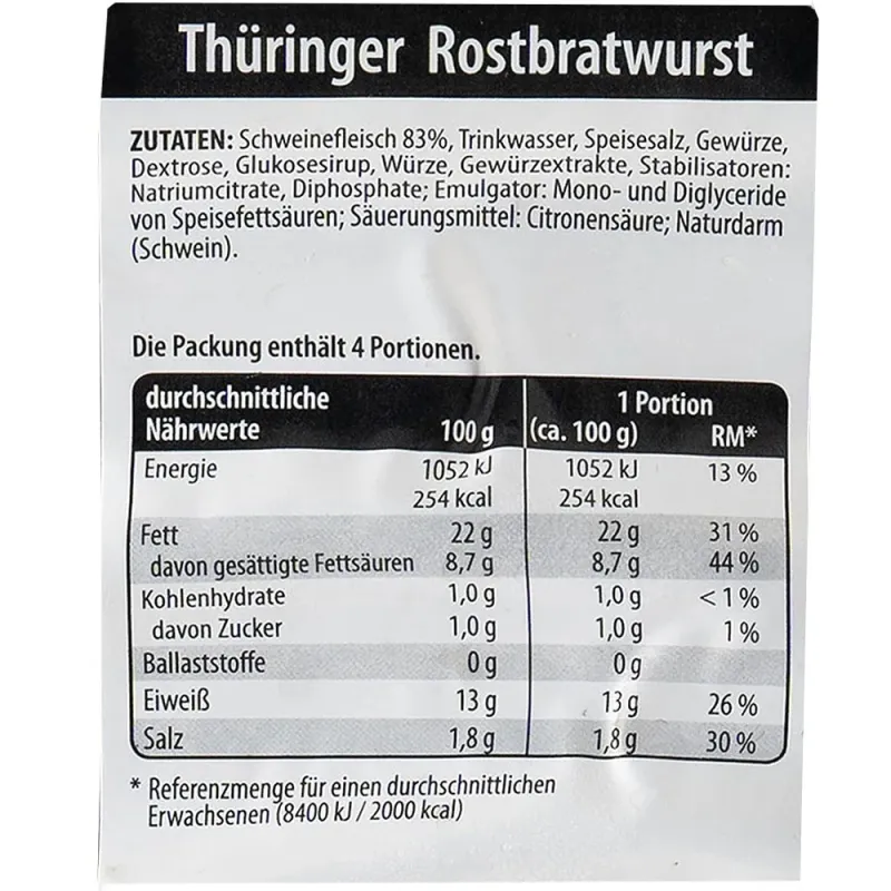 Imaginea numarul 4 reprezentatand Cârnați albi Thuringer Zimbo, 400 g