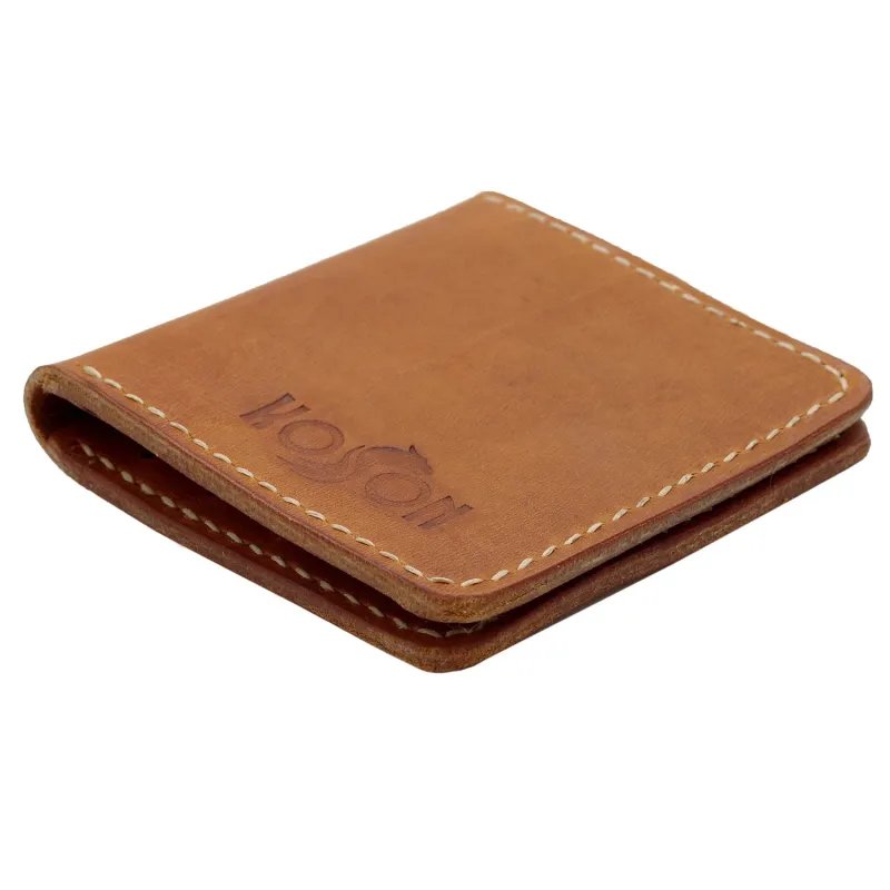 Imagine pentru Portcard slim piele naturală maro deschis - Koson