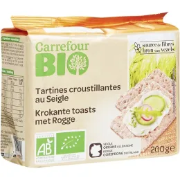 Imagine pentru Carrefour Bio Pâine prăjită organica de secară, 200 g din aceiasi categorie