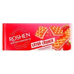 Imagine pentru Napolitane Roshen Wafers Sandwich cu crema de capsuni, 142g din aceiasi categorie