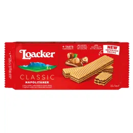 Imagine pentru Napolitane crocante Loacker umplute cu crema de alune de padure 90g din aceiasi categorie