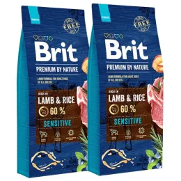 Imagine pentru Hrană câini Sensitive miel și orez, 2×15 kg, Brit Premium din aceiasi categorie