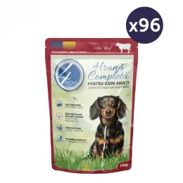 Imagine pentru Hrană umedă câini adult vită în sos megapack, 96×100 g, 4DOG din aceiasi categorie