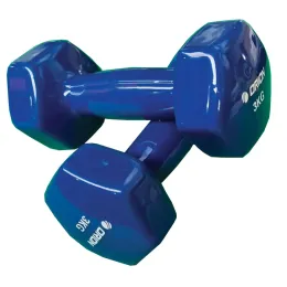 Imagine pentru Gantera Orion, vinil/fier, 3 kg, Albastru din aceiasi categorie