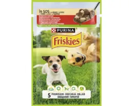Imagine pentru Hrana umeda pentru caini Purina Friskies Adult cu vita si cartofi in sos, 85g din aceiasi categorie