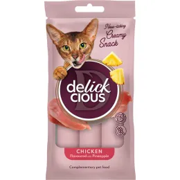 Imagine pentru Hrana complementara DELICKCIOUS pentru pisici adulte recompense cremoase - Pui cu aroma de ananas, ( din aceiasi categorie