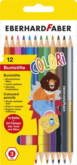 Imagine pentru Creioane colorate bicolore, 24 bucăți/set, Eberhard Faber din aceiasi categorie