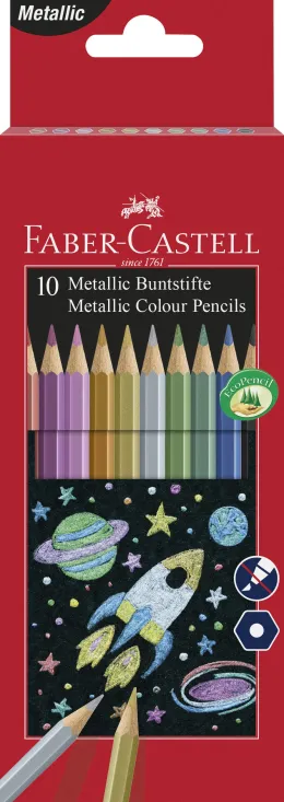Imagine pentru Creioane colorate metalizate, 10 bucăți/set, Faber-Castell din aceiasi categorie