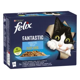 Imagine pentru Hrana umeda pentru pisici, Felix Fantastic cu ton/somon/cod/peste in Cambula, in aspic, pachet mixat din aceiasi categorie