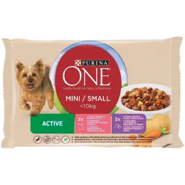 Imagine pentru Hrana umeda pentru caini adulti Purina One Mini Activ, cu vita si cartofi, multipack, 4x85 g din aceiasi categorie