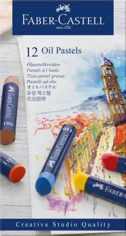 Imagine pentru Creioane ulei pastel, 12 bucăți/set, Faber-Castell din aceiasi categorie