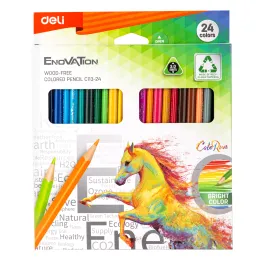 Imagine pentru Creioane colorate plastic, 24 bucăți/set, Deli din aceiasi categorie