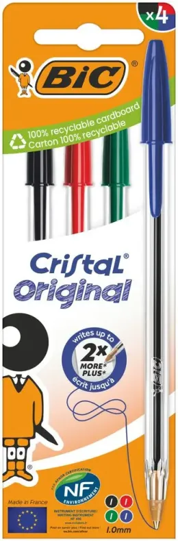 Imagine pentru Set 4 pixuri BIC Cristal Medium, 1 mm, Albastru din aceiasi categorie