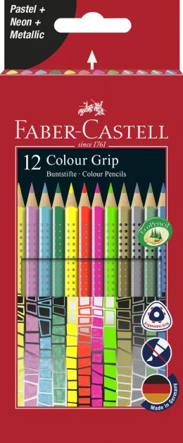Imagine pentru Creioane Colorate 12 Culori Speciale Grip Faber-Castell din aceiasi categorie