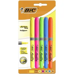 Imagine pentru Set 5 evidentiatoare BIC Highlighter Grip, varf mediu tesit, Multicolor din aceiasi categorie