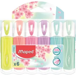 Imagine pentru Set 6 markere evidentiatoare Fluo\'Peps Classic Pastel Maped, Multicolor din aceiasi categorie