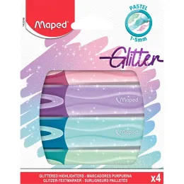 Imagine pentru Set 4 markere evidentiatoare cu sclipici Fluo\'Peps Classic Pastel Maped, Multicolor din aceiasi categorie